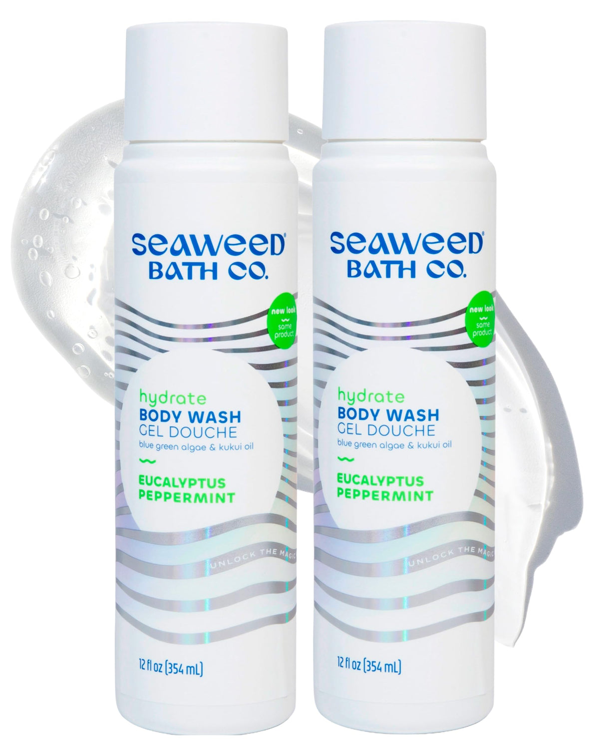 Seaweed Bath Co. front packaging showing eucalyptus peppermint scent and benefits