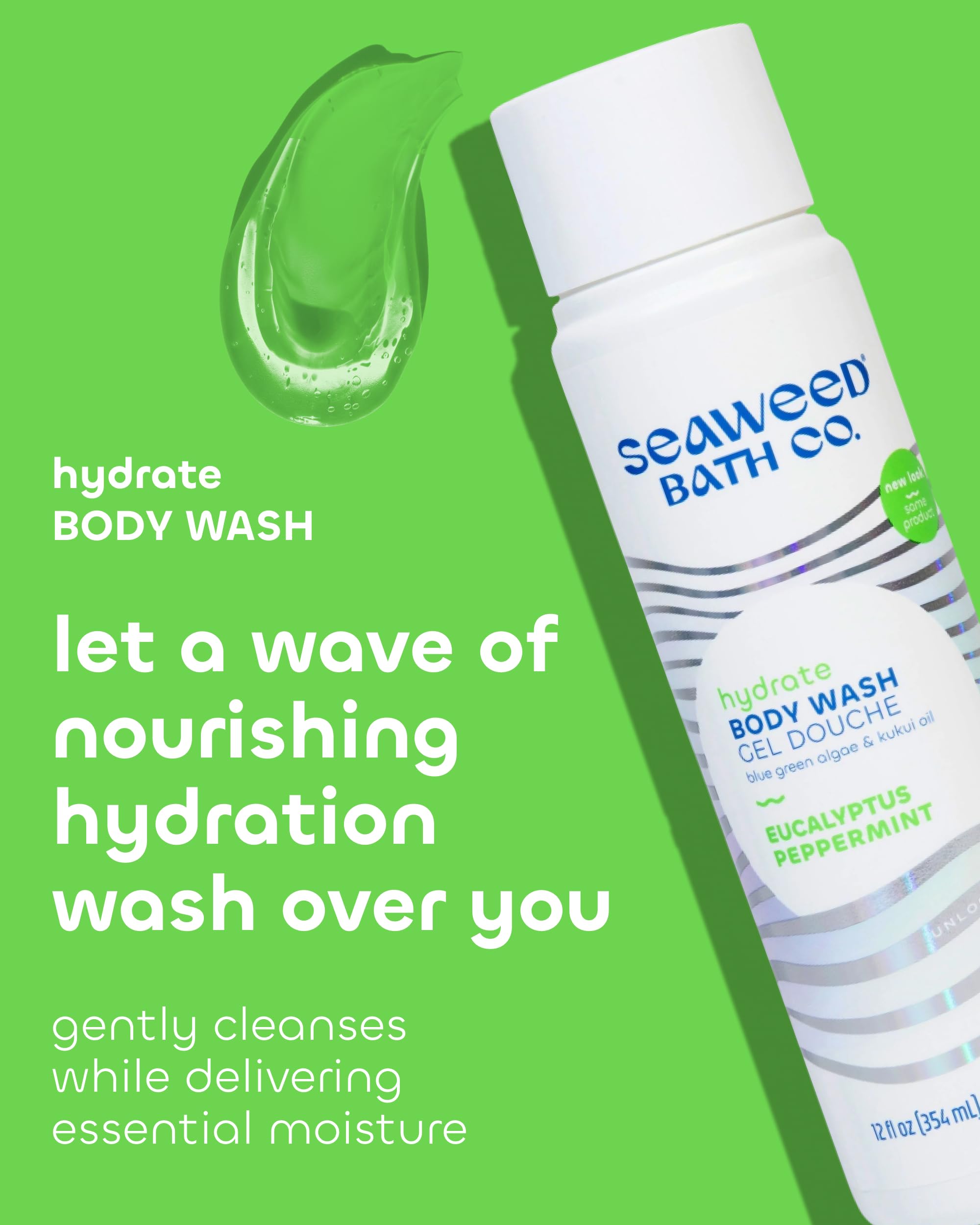 Seaweed Bath Co. pump dispenser close-up for easy pouring and mess-free use