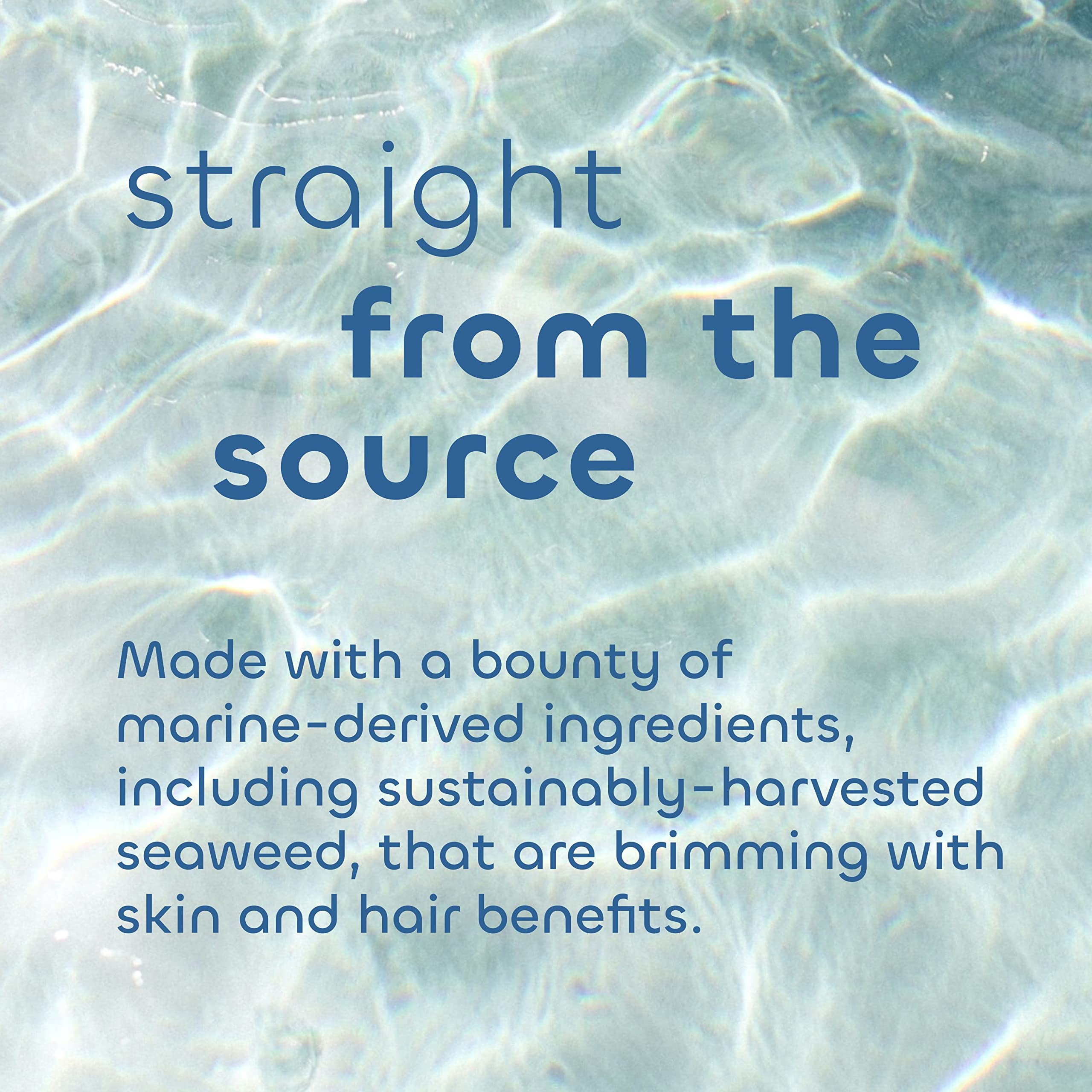 The Seaweed Bath Co. bottles in hand for size scale and travel convenience benefit