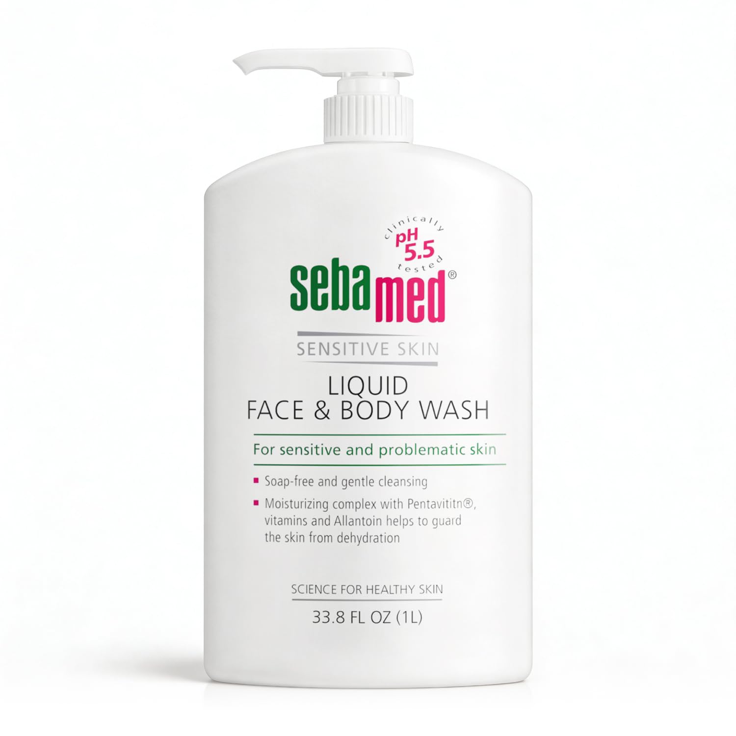 SEBAMED front bottle view showing clean branding and size benefit
