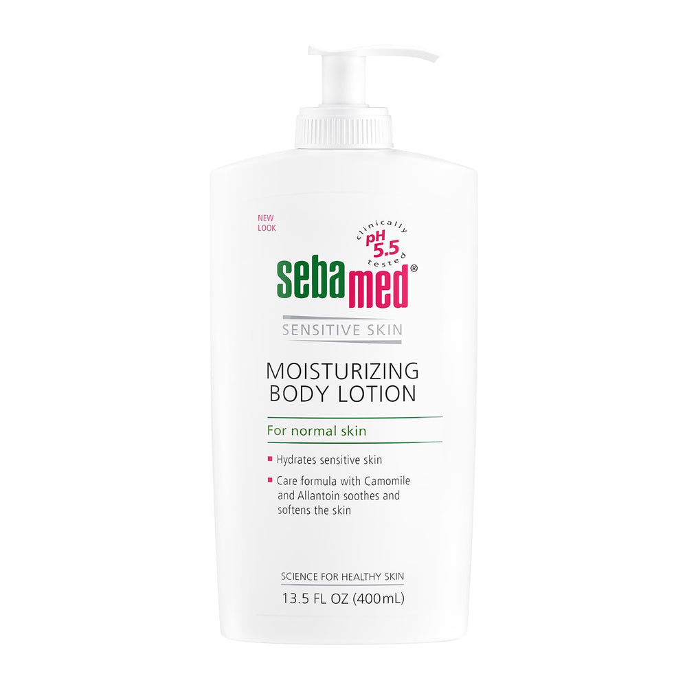 SEBAMED pump bottle front view showing brand and easy dispensing benefit