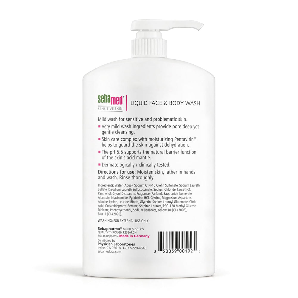SEBAMED pump dispensing gel demonstrating easy, controlled application