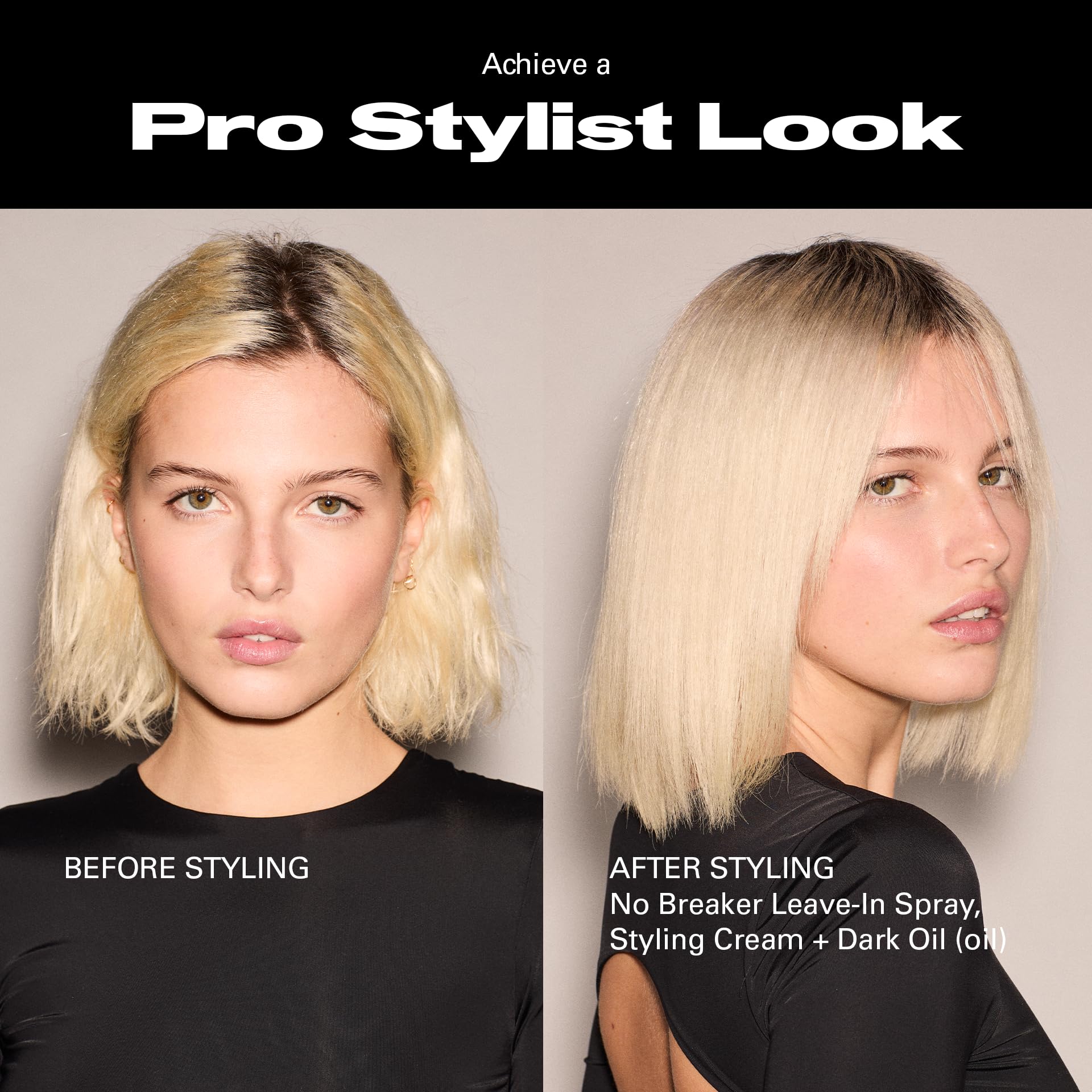 Sebastian Professional before and after photos showing improved shine and smoothness