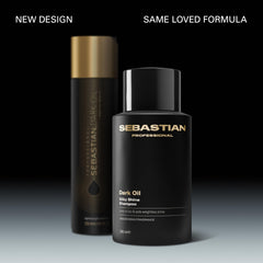 Sebastian Professional label close-up highlighting product identity and quality finish benefit