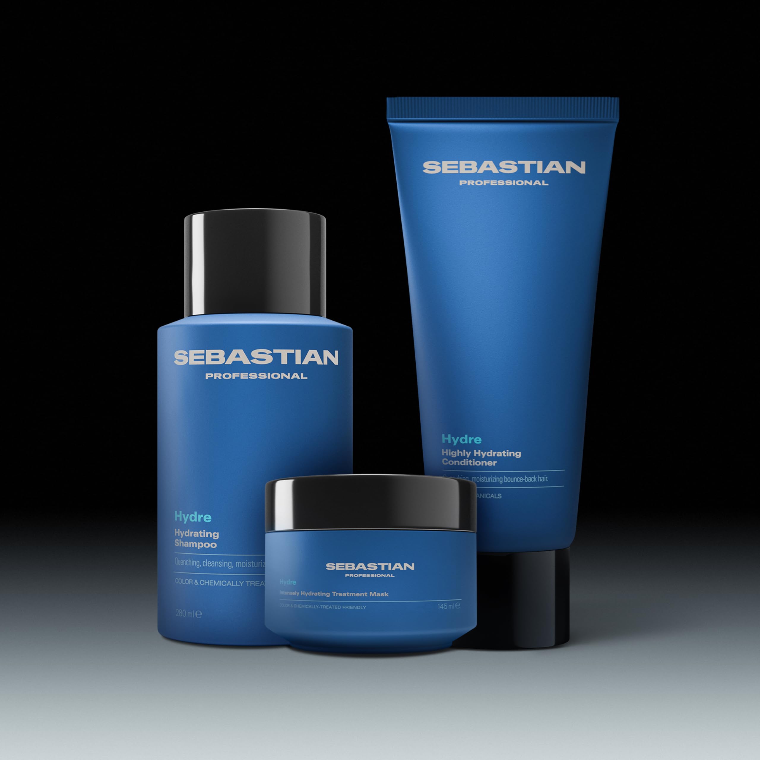 Sebastian Professional bottle on bathroom shelf suggesting salon-grade, everyday use
