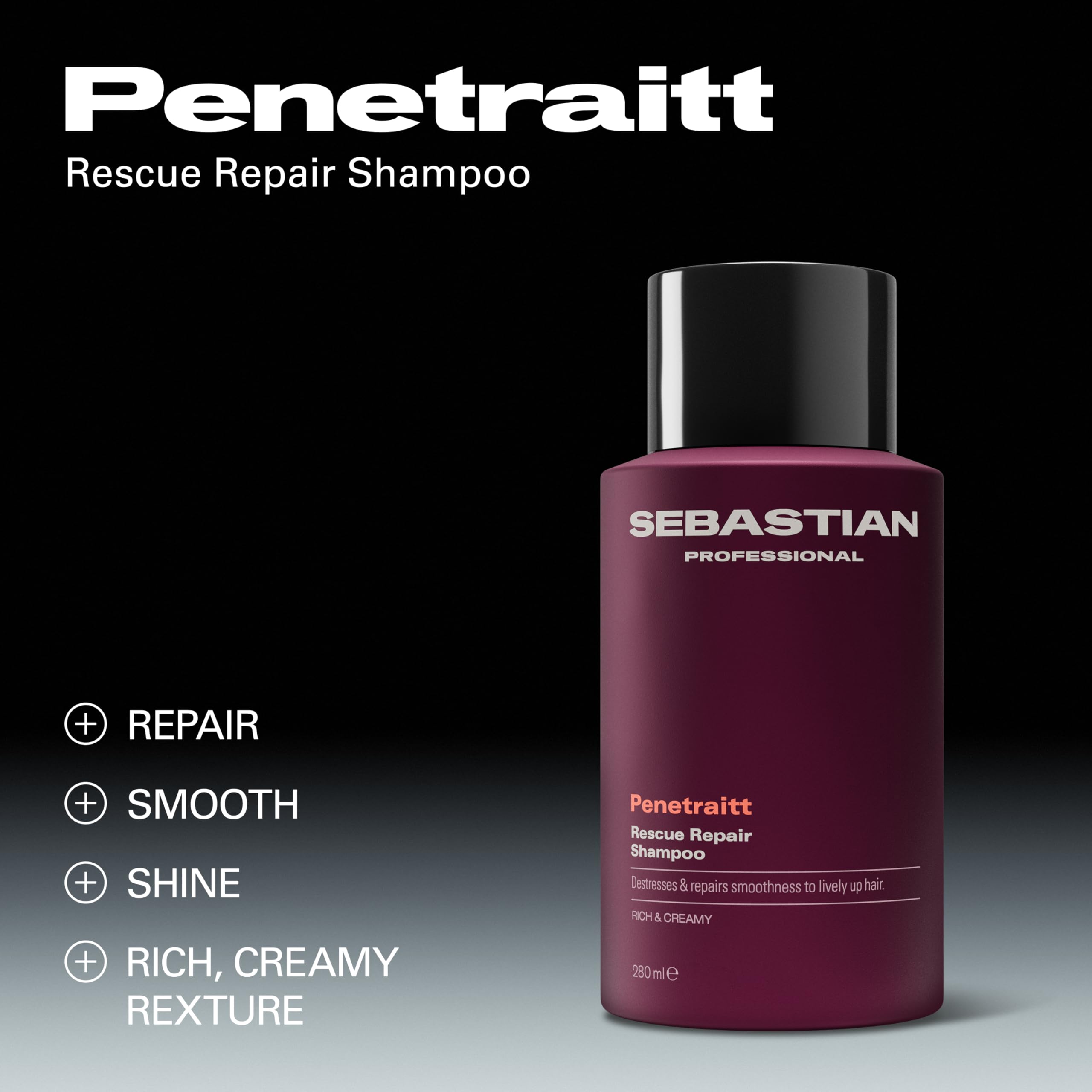 Sebastian Professional creamy shampoo texture close-up demonstrating rich lather