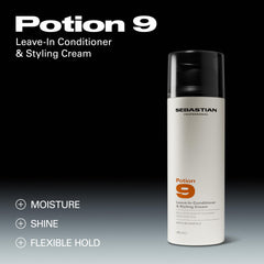 Sebastian Professional Potion 9 nine plant botanicals display showing nourishing blend