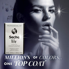 Seche clear top coat bottle close-up showing smooth texture benefit