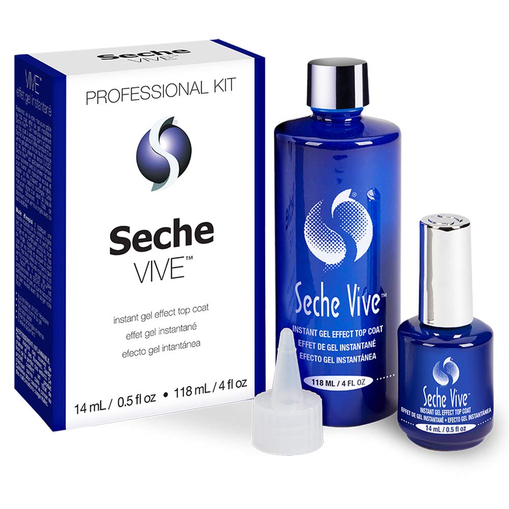 Seche front packaging showing kit bottles and label, brand clarity and refill benefit