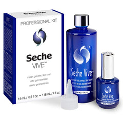 Seche front packaging showing kit bottles and label, brand clarity and refill benefit