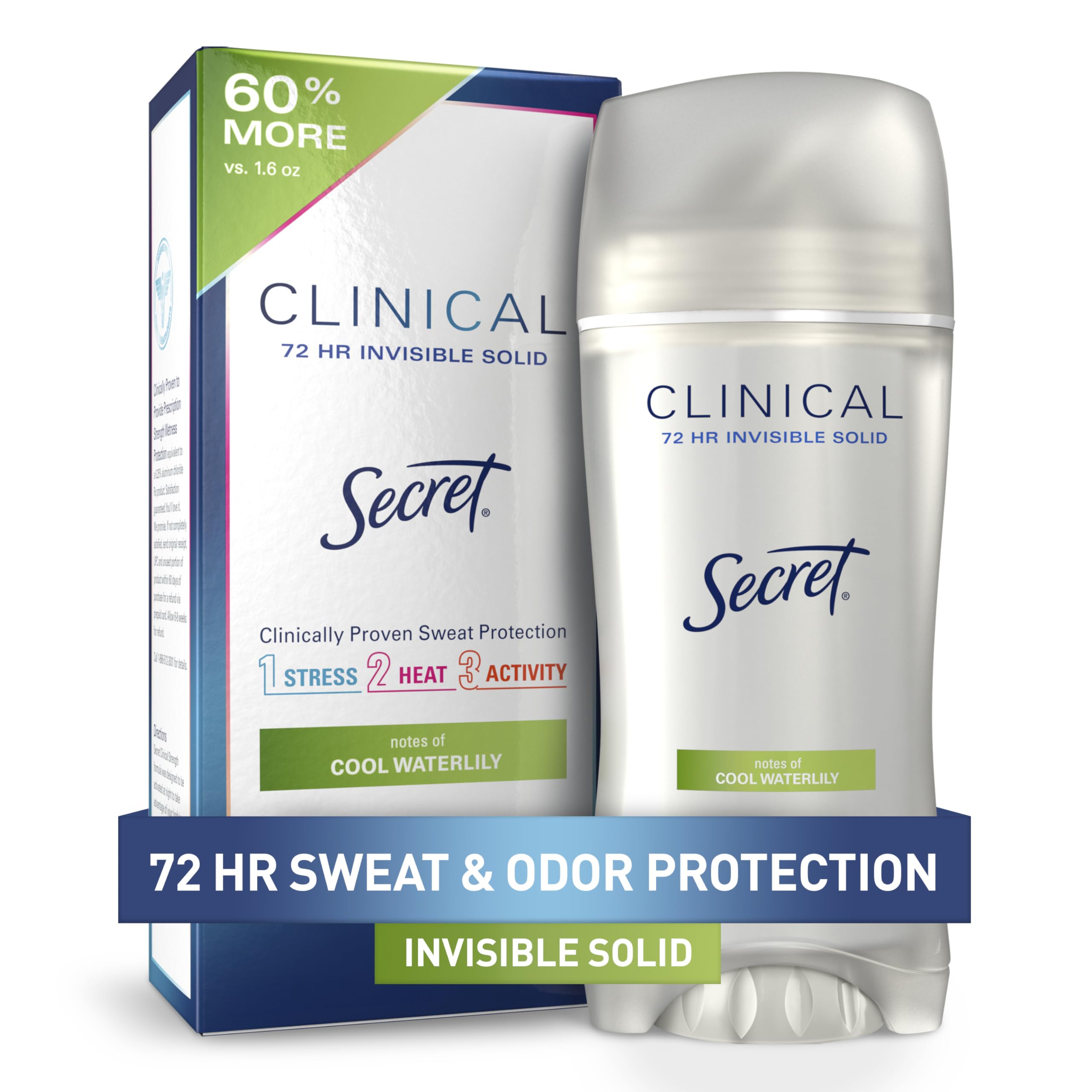 Secret clinical strength front packaging showing product and scent