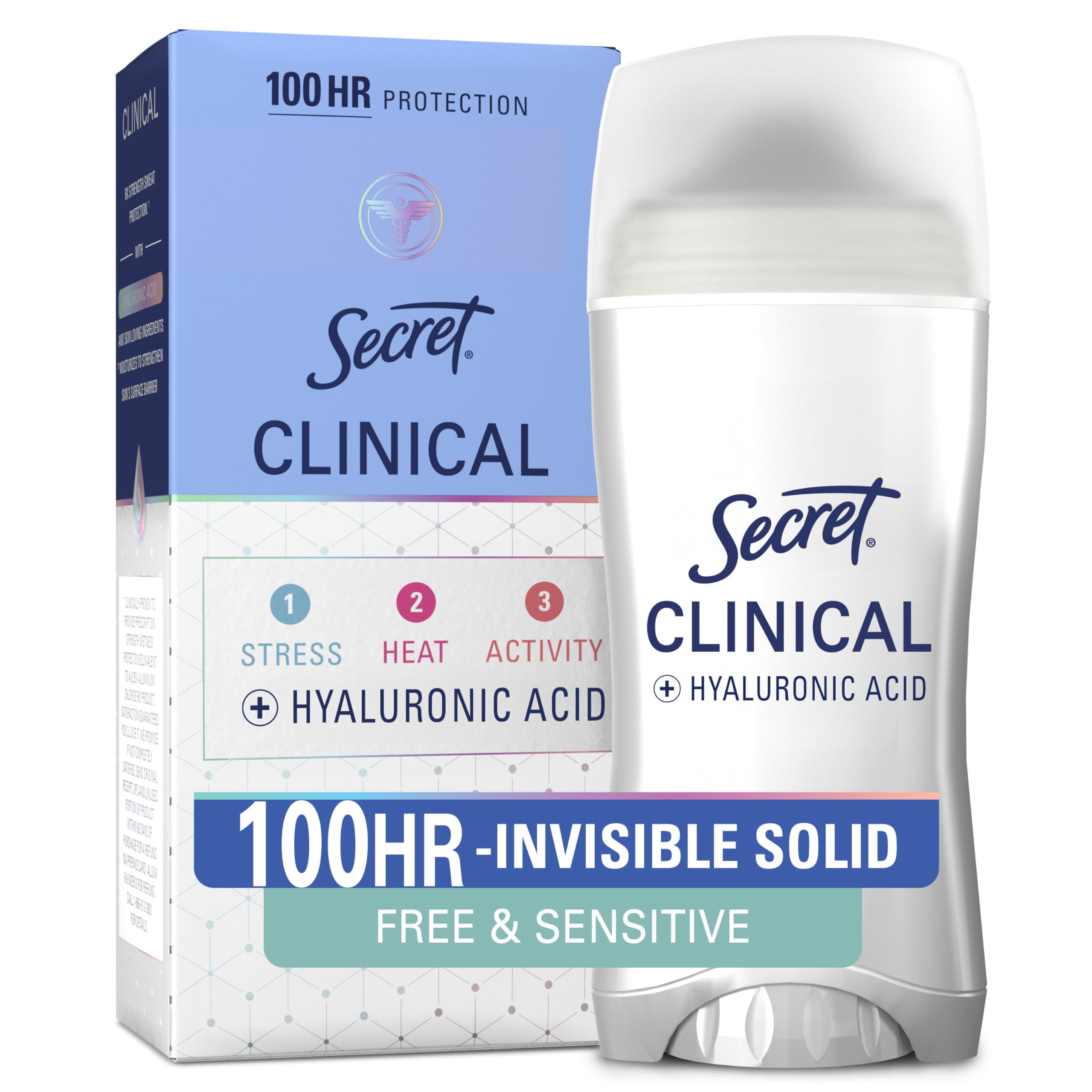 Secret front packaging showing product and benefits for confidence