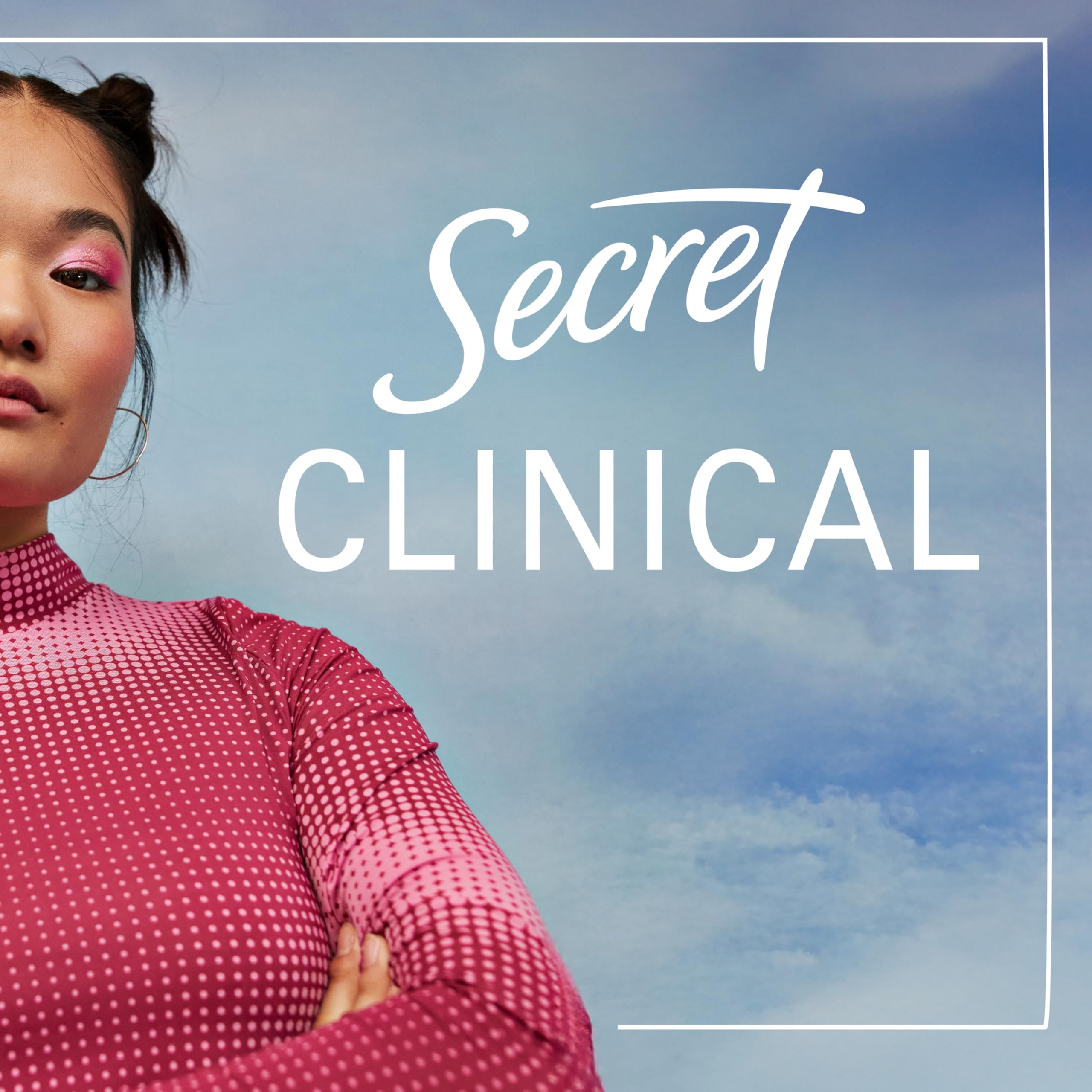 Secret being applied to underarm skin demonstrating gentle finish