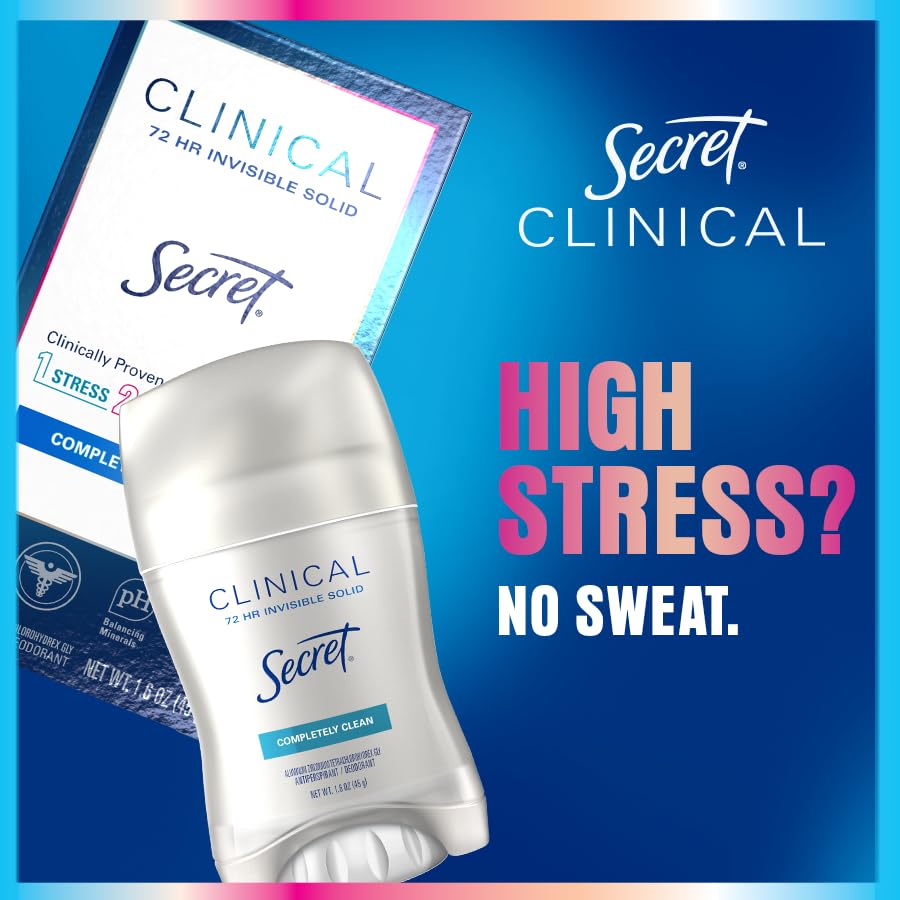 Secret clinical strength underarm demonstration highlighting sweat control
