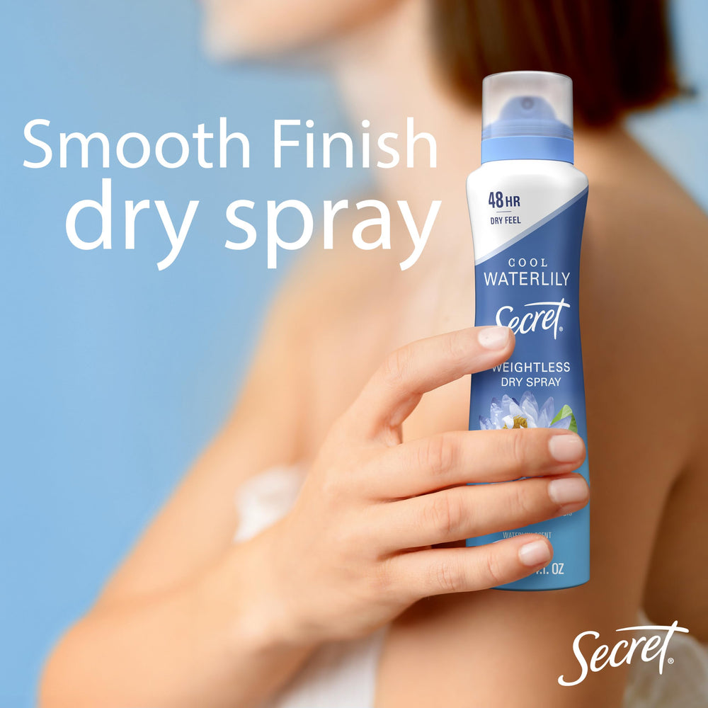 Secret dry spray three-pack arranged to show value and stock-up benefit