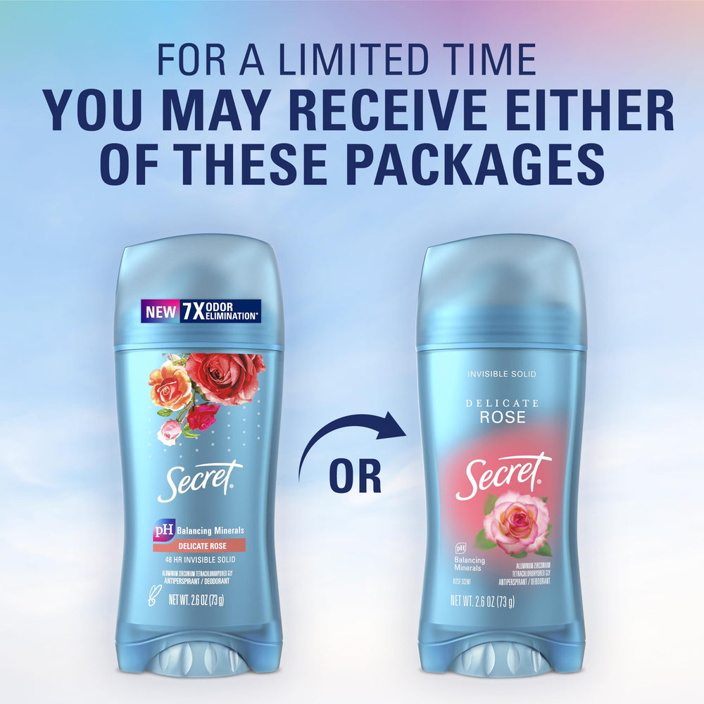 Secret Fresh placed with rose props for delicate scent appeal benefit