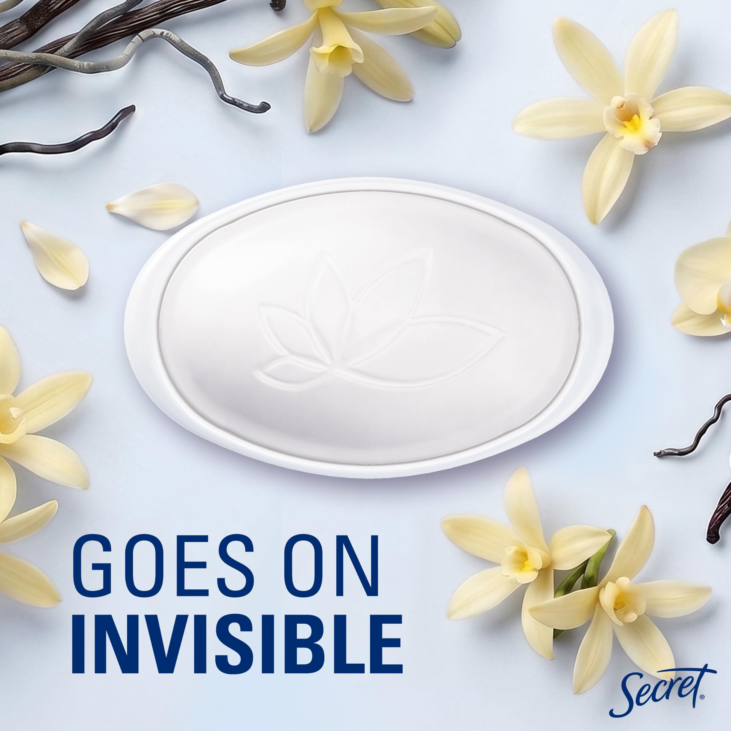 Secret deodorant with vanilla pod lifestyle scene evokes fresh scent confidence
