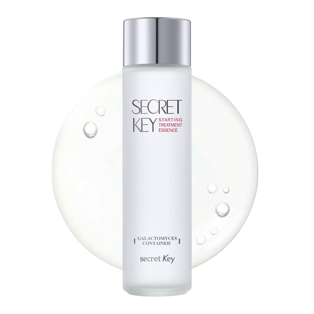 Secret Key front bottle showing full product and glow benefit