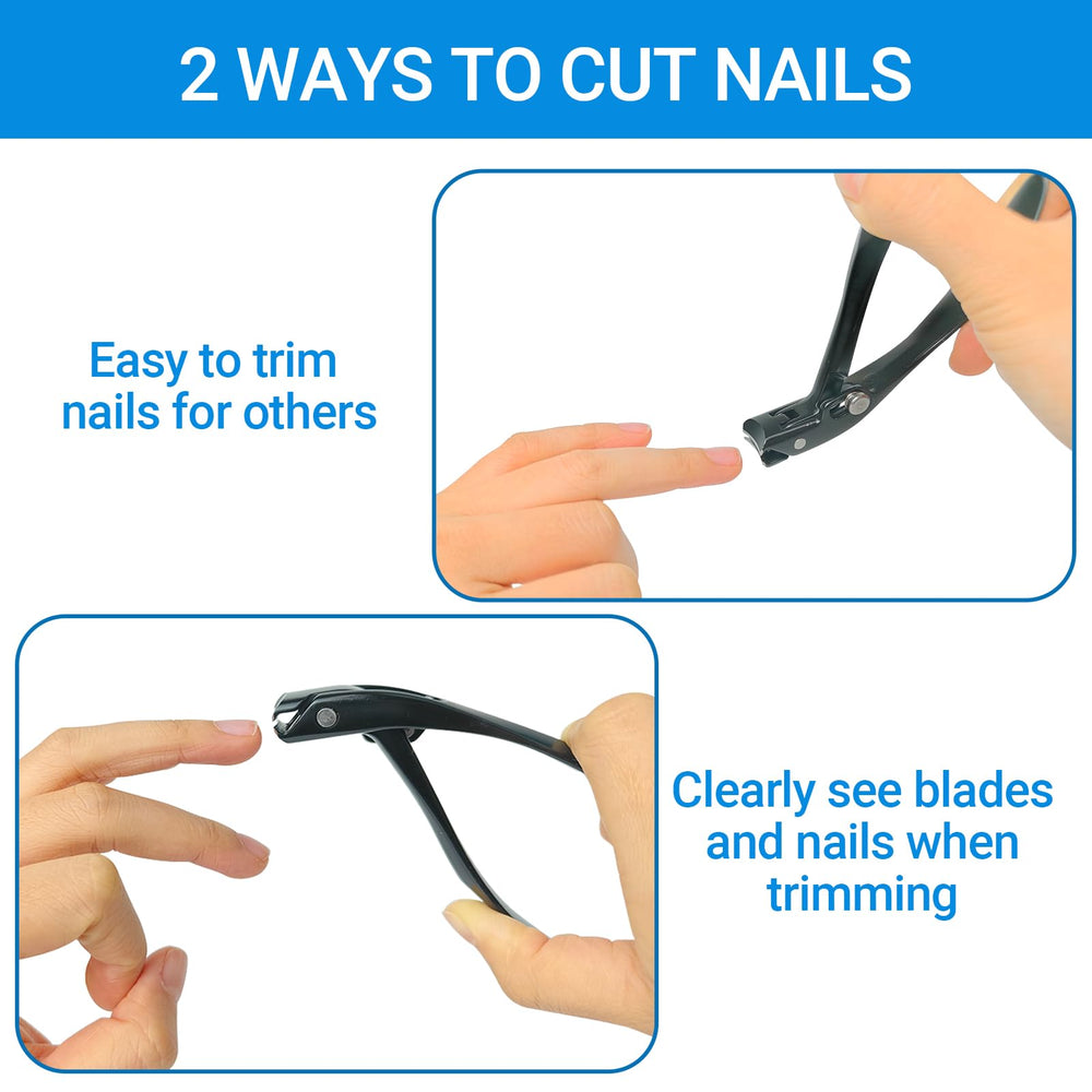 seektik built-in nail catcher holding clippings for tidier, hygienic trimming