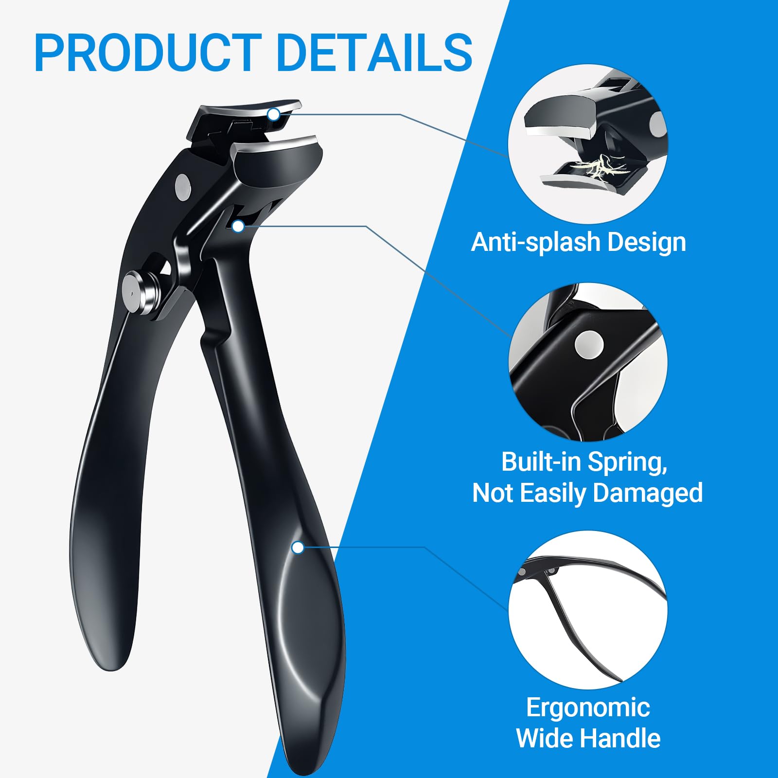 seektik wide jaw open displaying 10mm capacity for thick toenails benefit