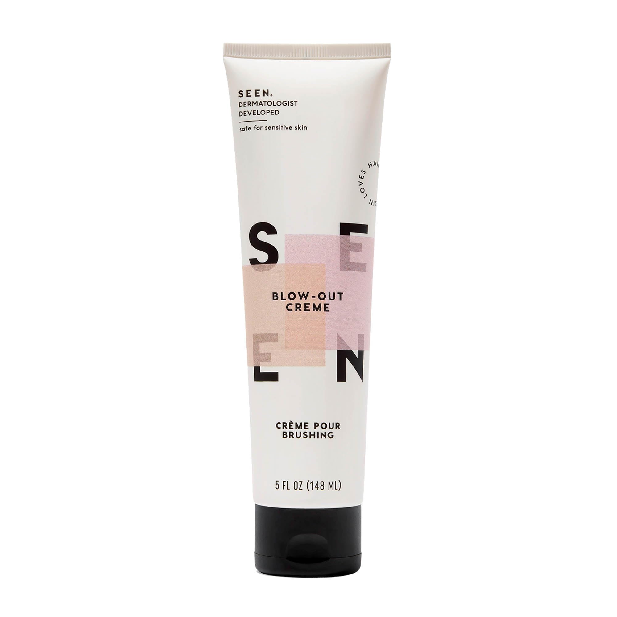 SEEN blow-out creme front packaging showing label and pump – professional protection