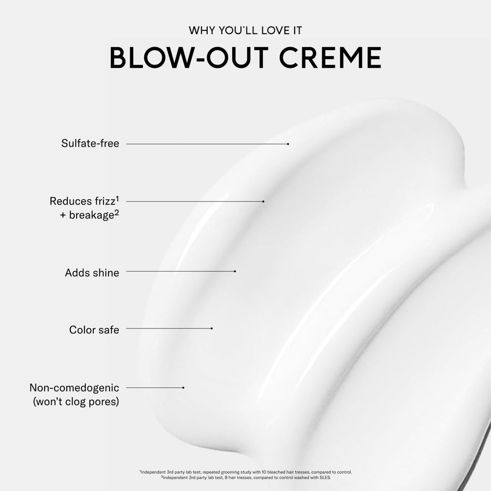 SEEN blow-out creme pumped into hand demonstrating easy dosing and lightweight feel
