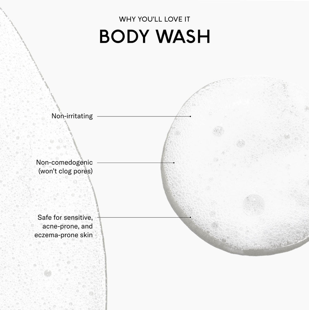 SEEN body wash creamy lather closeup showing gentle cleansing and soft skin benefit