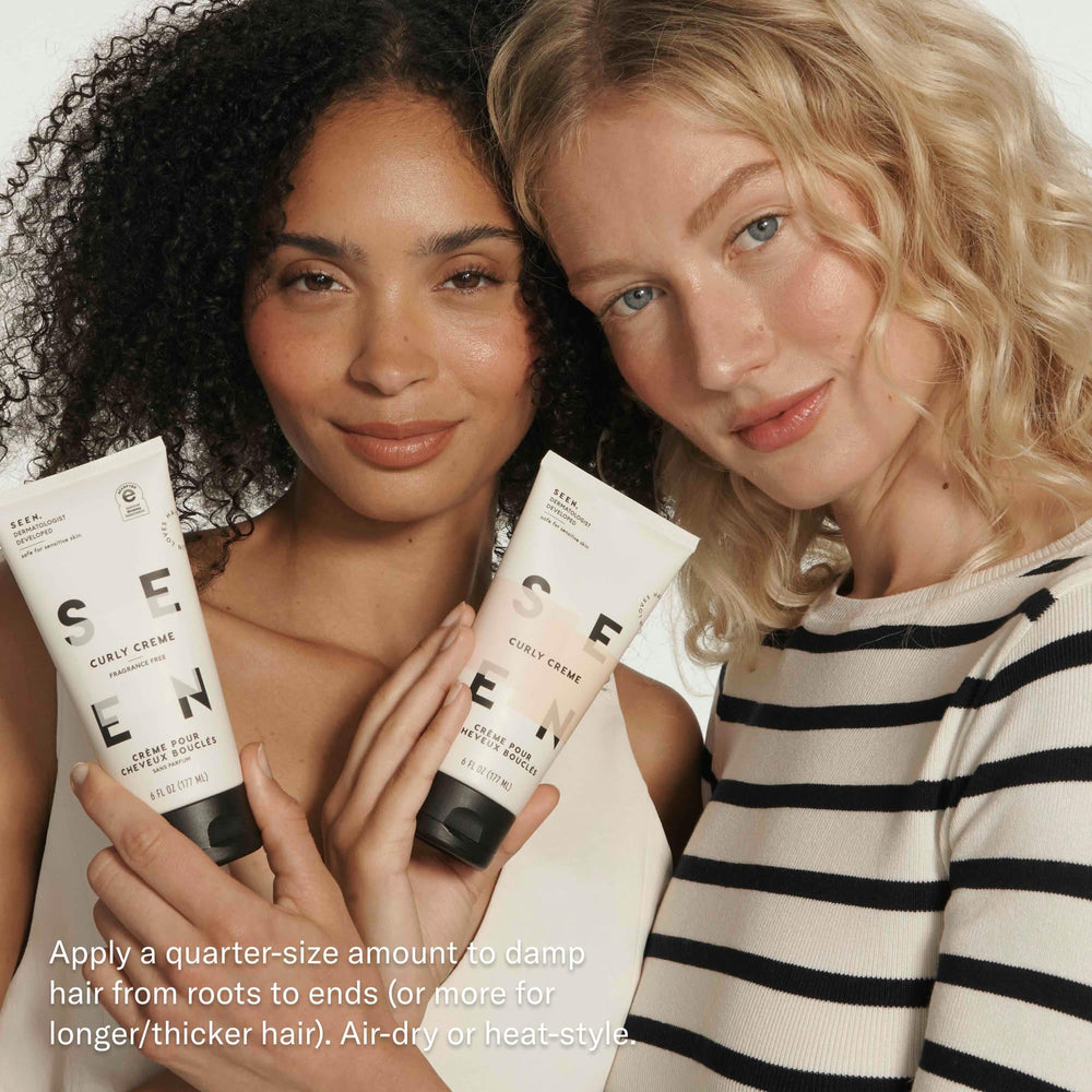 SEEN Curly Creme styling result on diffused curls with reduced frizz and shine