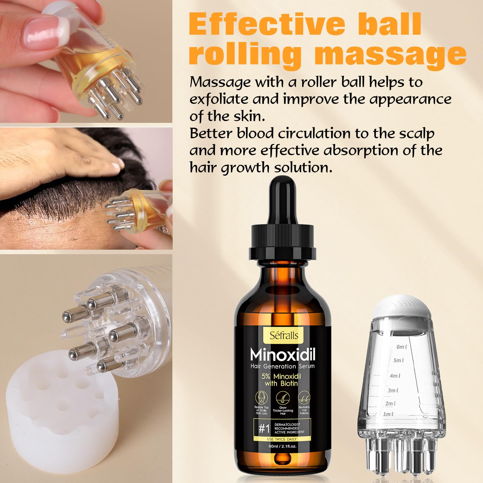 Sefralls used on beard patch to show concentrated beard growth application benefit