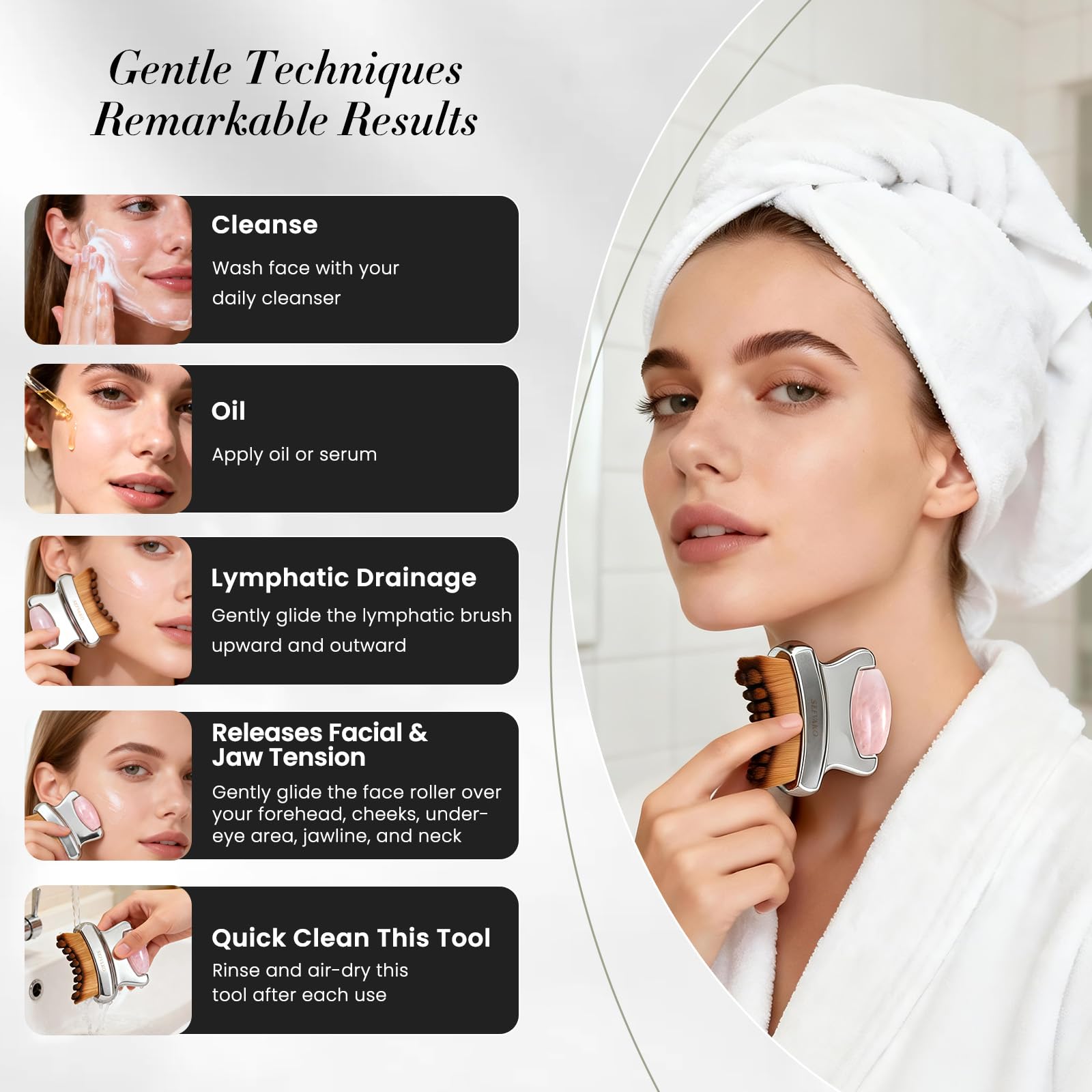 SEFVAKO displayed on vanity in lifestyle scene promoting calm self-care ritual
