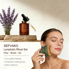 SEFVAKO soft bristle close-up revealing ultra-fine fibers for gentle lymphatic sweep benefit