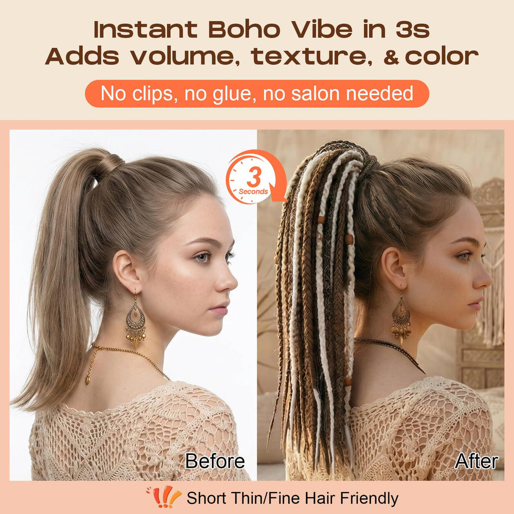 SEIKEA elastic hair tie attachment demonstrating secure, reinforced hold