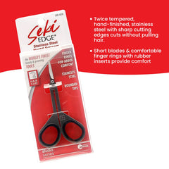 Seki EDGE close-up of rounded tip ensuring safe nose trimming