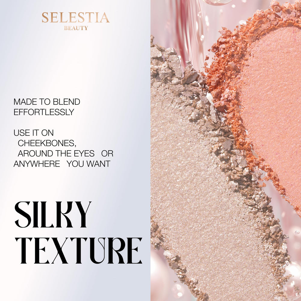 SELESTIA BEAUTY compact held in hand showing size and portability benefit travel-friendly