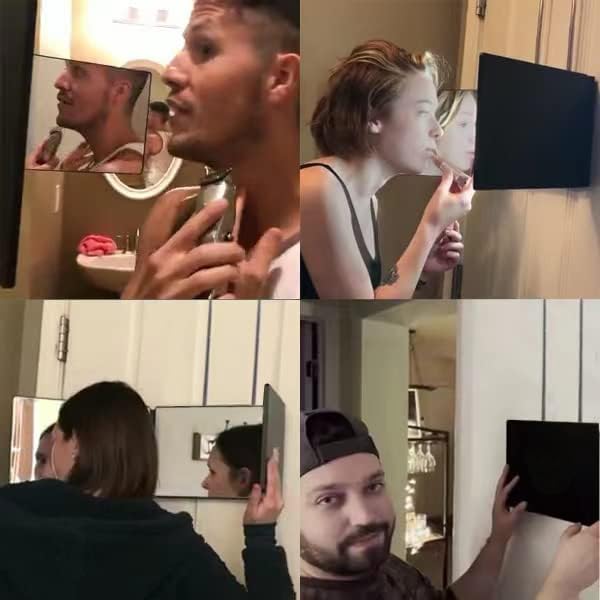 SELF FIND folded mirror profile for compact storage and easy transport