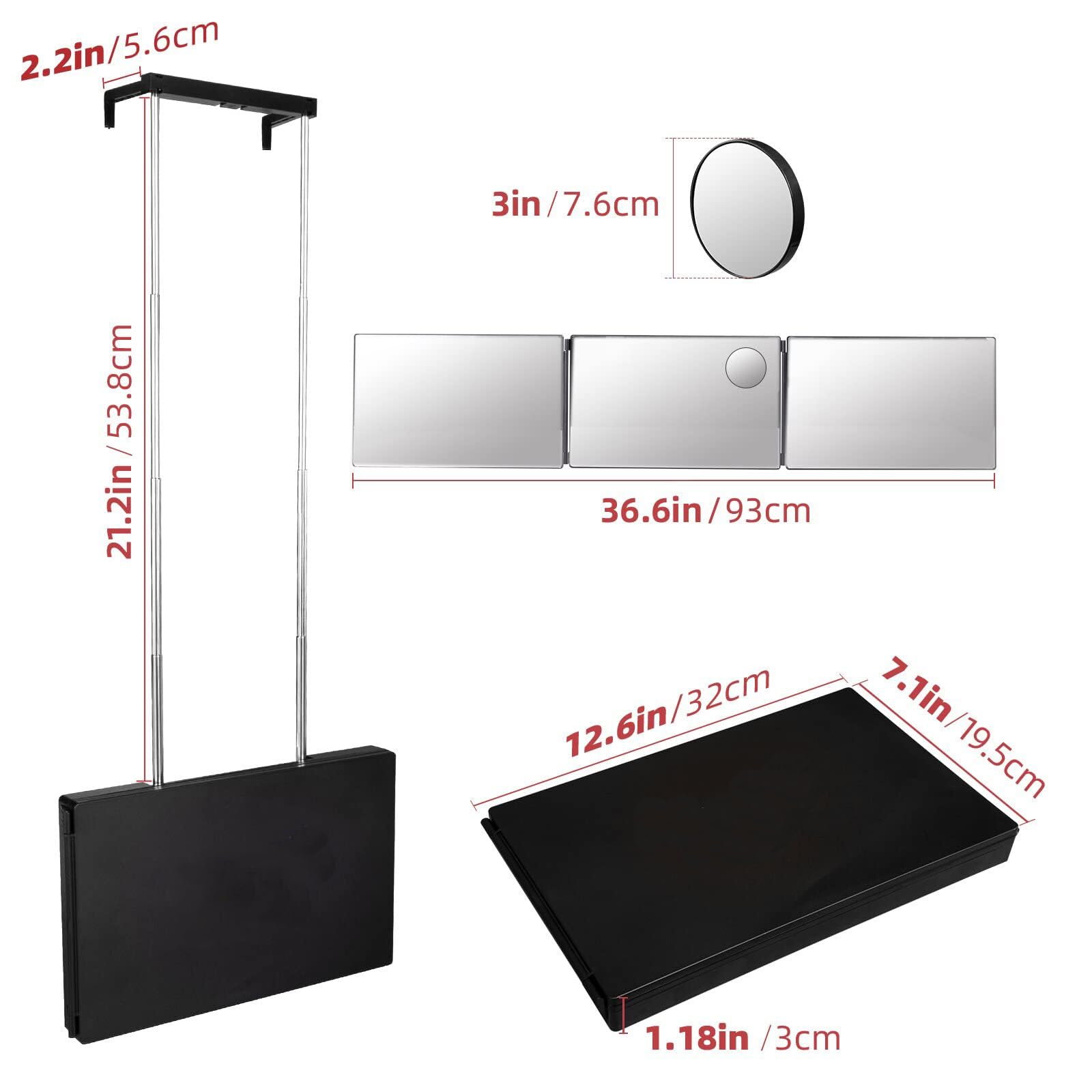 SELF FIND telescoping hook and rod detail offering adjustable height stability