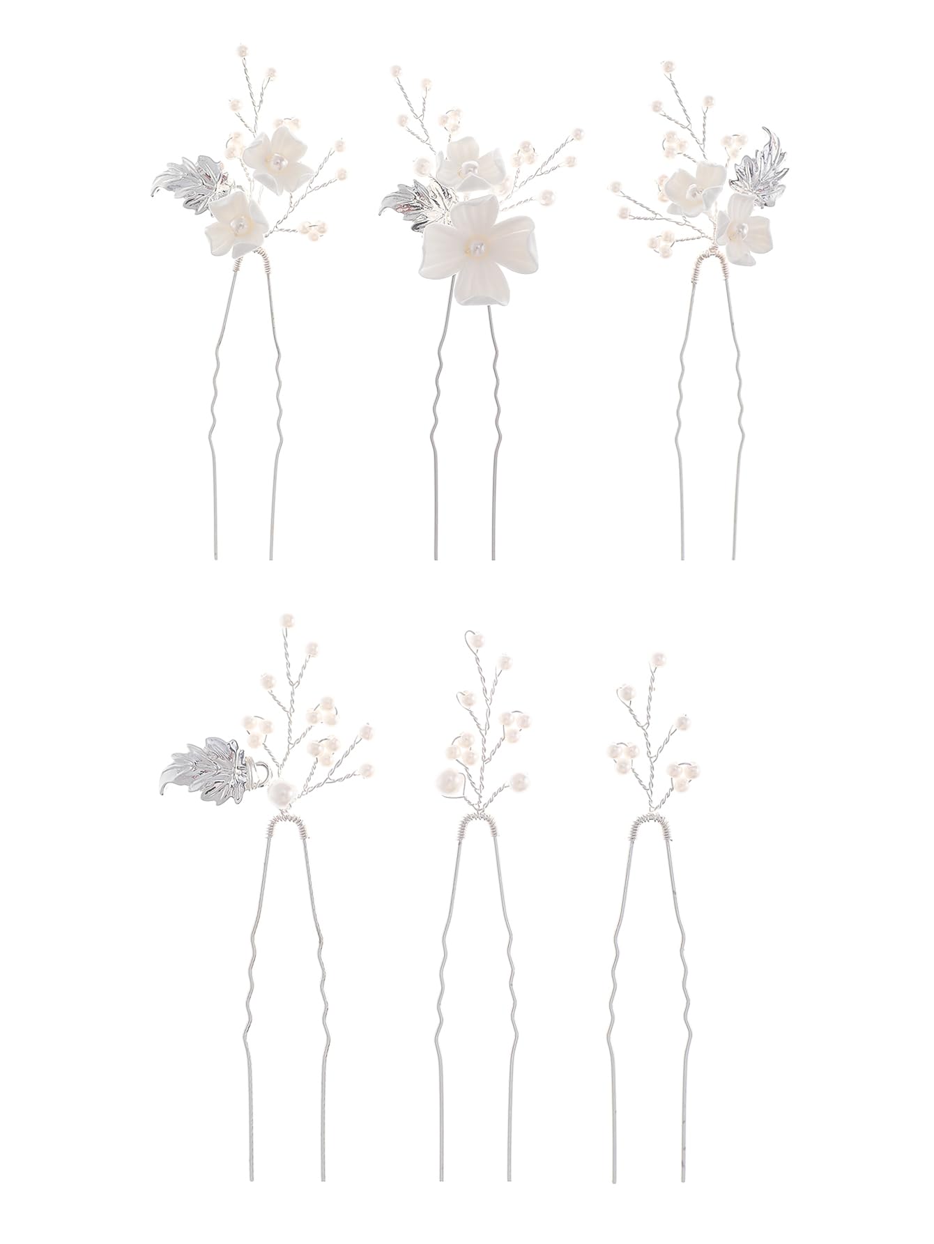 SELFCLOUD bridal hair pins worn outdoors by bride, enhances ceremony photos