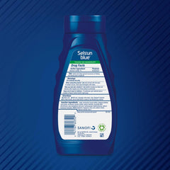 Selsun Blue shampoo pouring into hand with lather for easy use