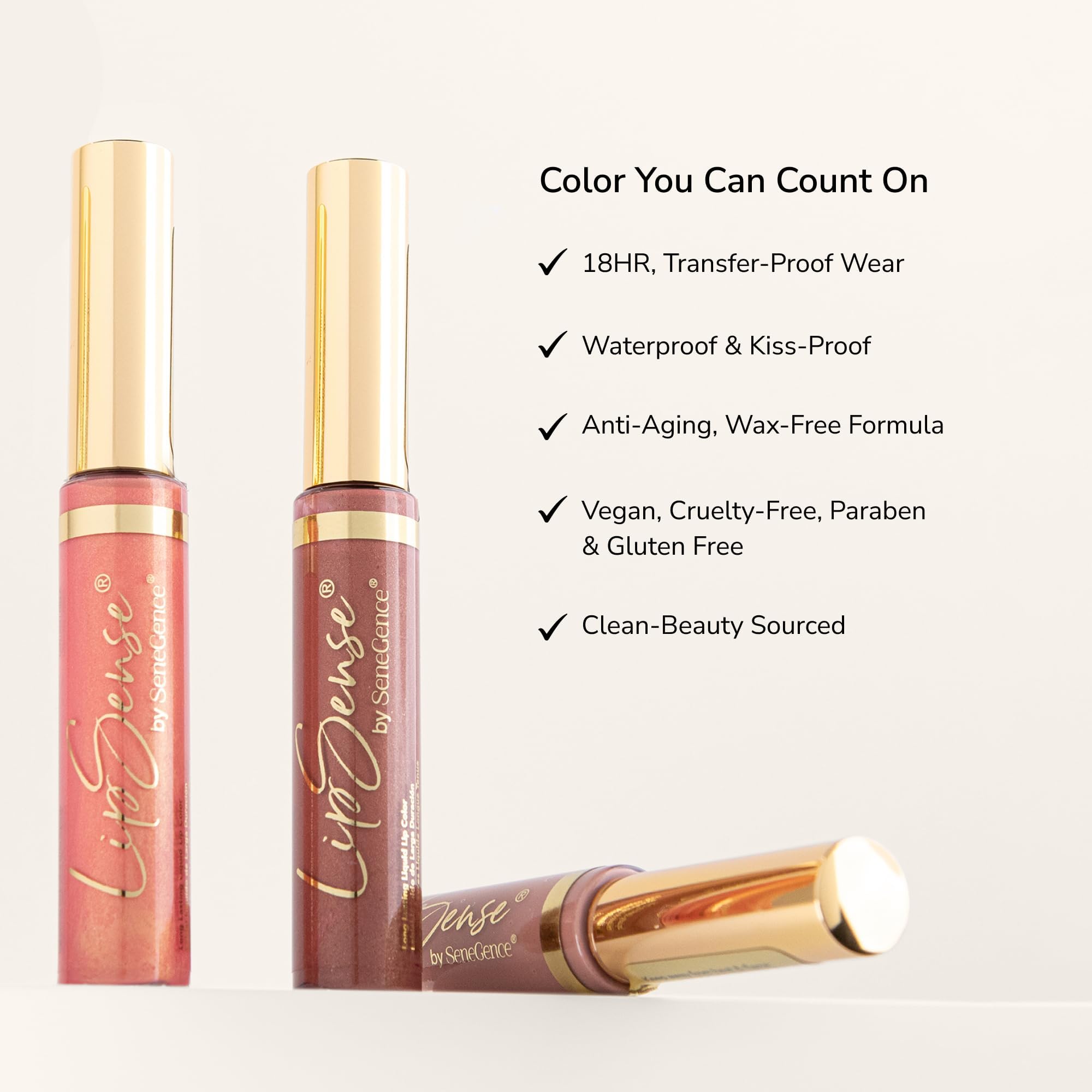 SeneGence LipSense close-up texture of liquid formula showing smooth finish benefit