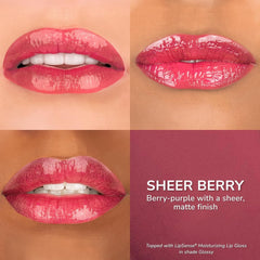 SeneGence LipSense swatches on arm showing buildable sheer berry shade range
