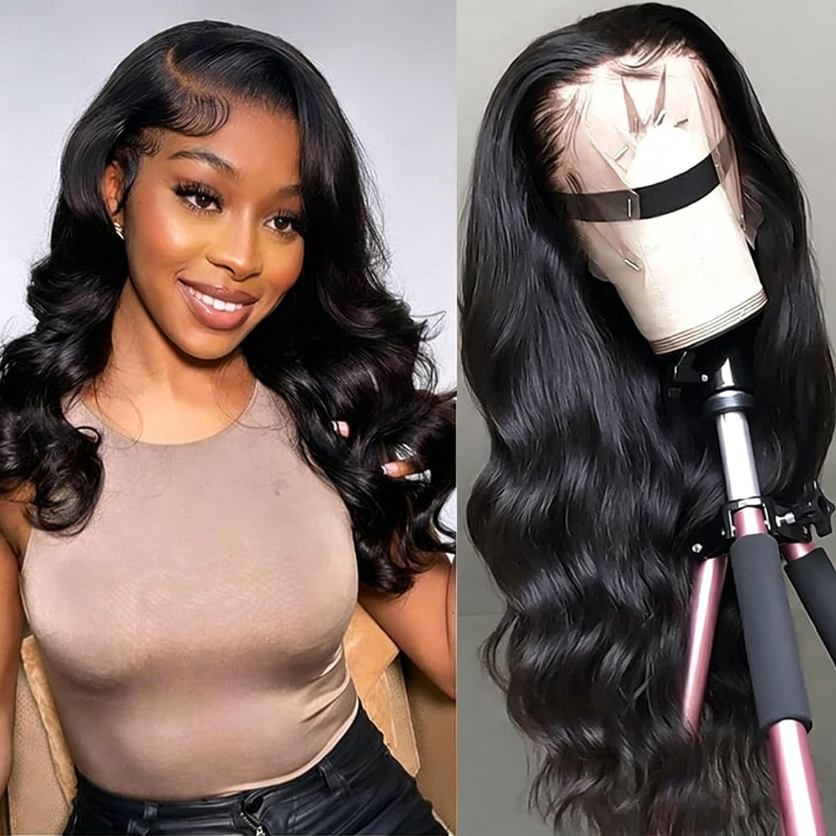 SENSAIRUITE front view wig on mannequin showing natural hairline and wearable density