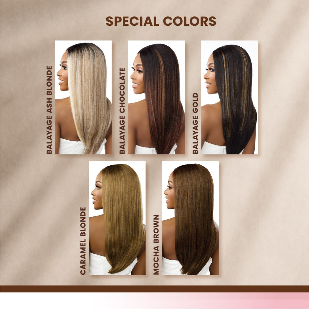 Sensationnel back view showing length and even density for styling options