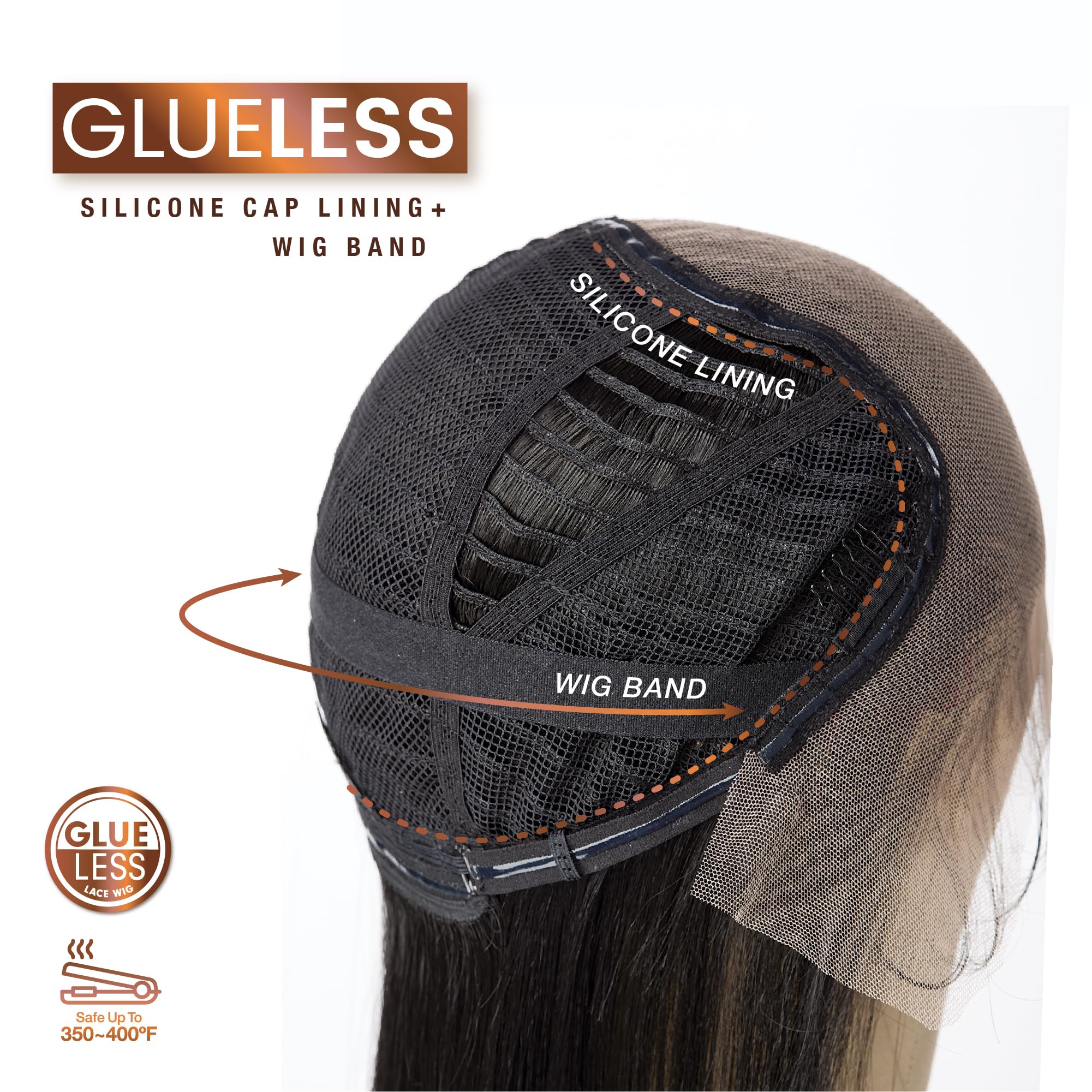 Sensationnel hand-held comparison showing wig length and scale for sizing benefit