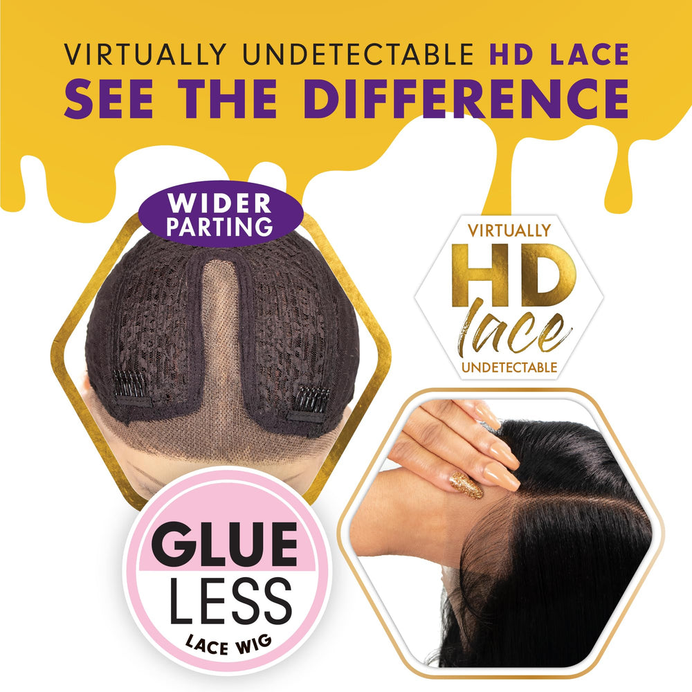 Sensationnel wig on stylist curling to show heat-safe styling benefit