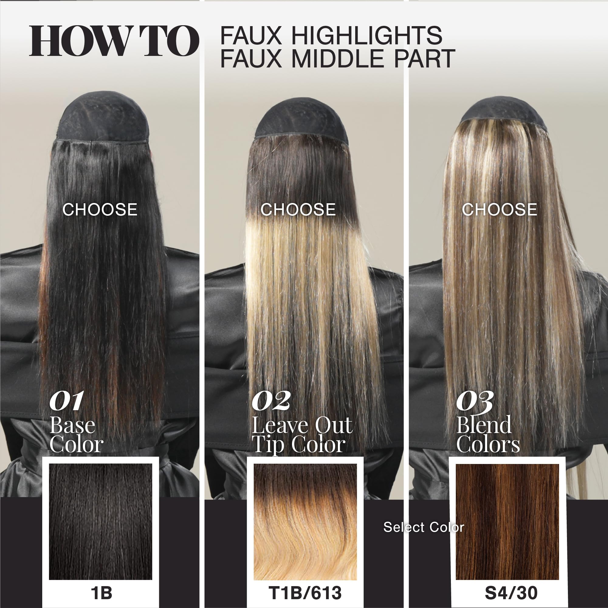 sensationnel empire 16-inch weft laid flat shows true length and blendability