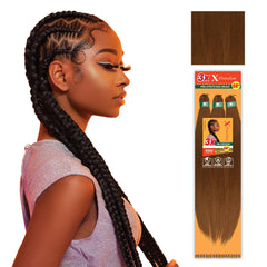 Sensationnel front packaging showing three 58-inch braids, fast-install benefit