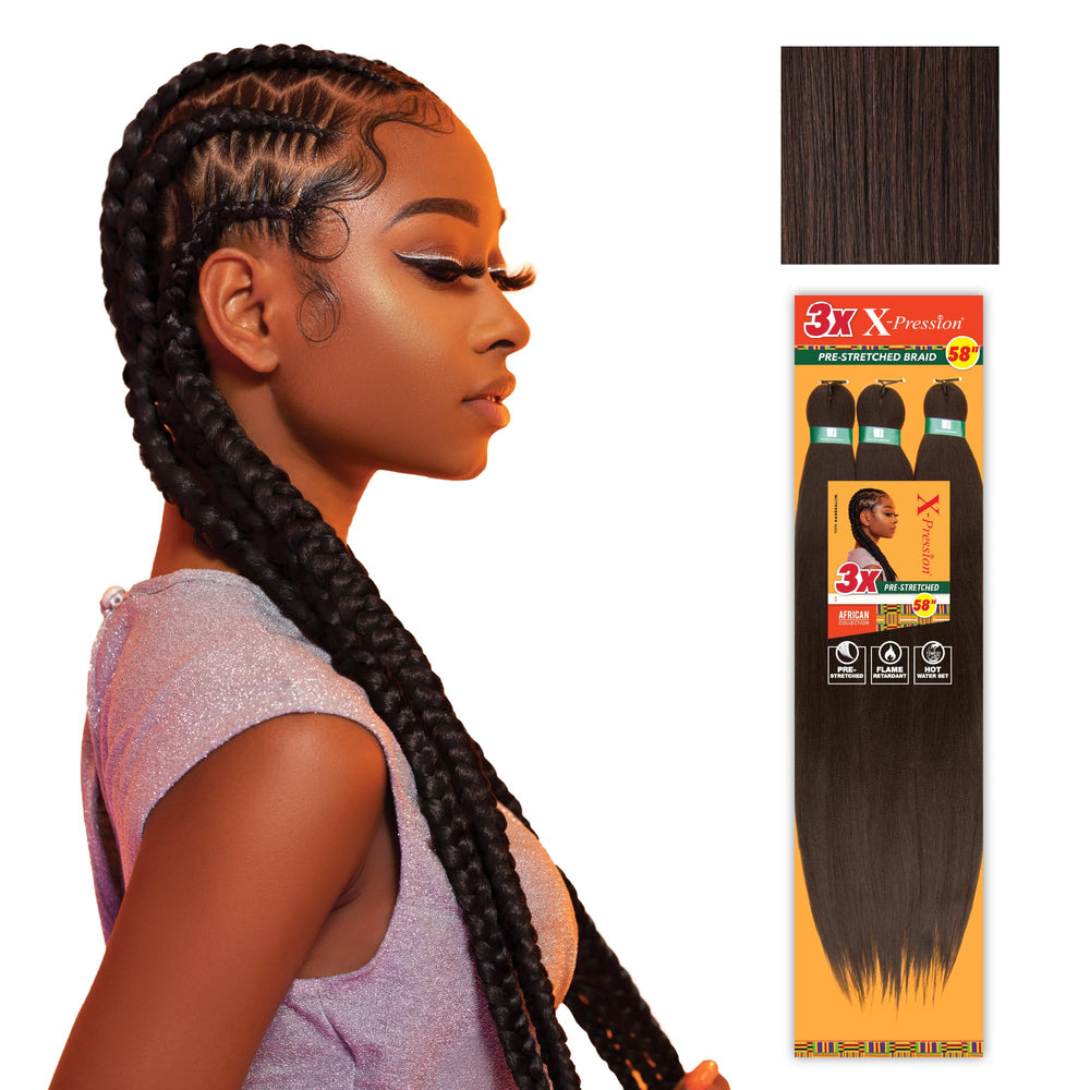 Sensationnel front packaging showing medium brown braids for quick styling