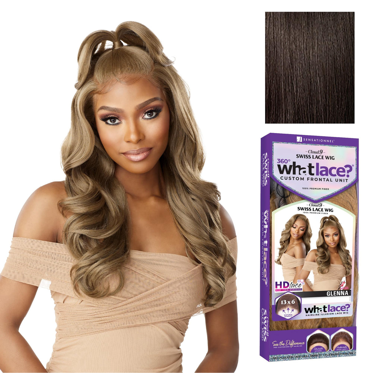 Sensationnel Glenna front view showing natural hairline and realistic finish