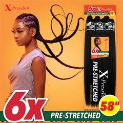 Sensationnel long 58-inch braids draped to show dramatic length benefit