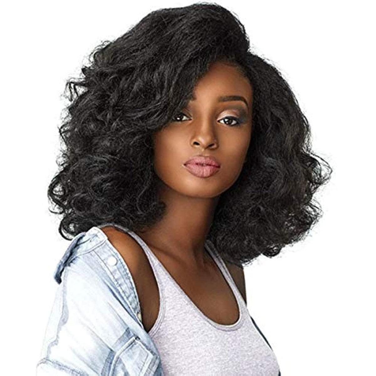 Sensationnel front view showing natural offblack crown and realistic hairline benefit blend